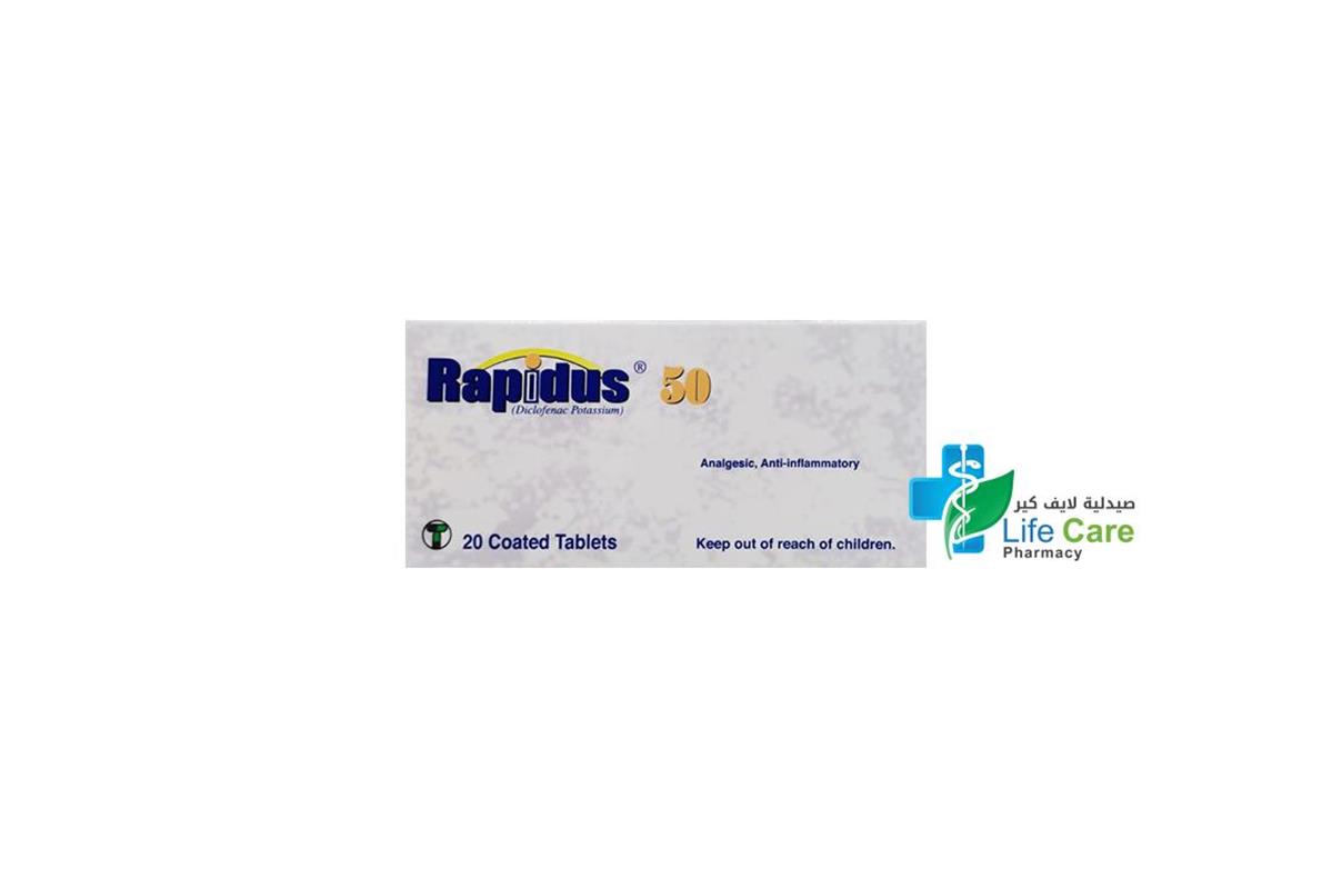 RAPIDUS TABLETS 50MG 20 TABLET - Life Care Pharmacy