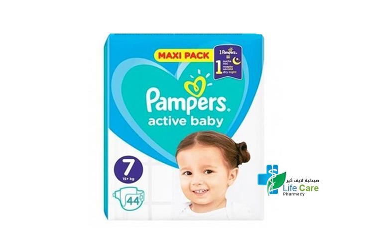 PAMPERS ACTIVE BABY 7 44 DIAPERS 15 PLUS KG - Life Care Pharmacy