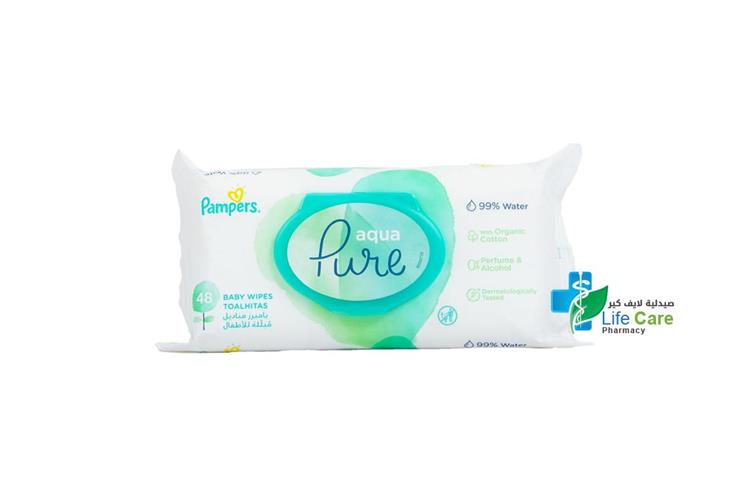 PAMPERS AQUA PURE 48 WIPES 99% WATER - Life Care Pharmacy