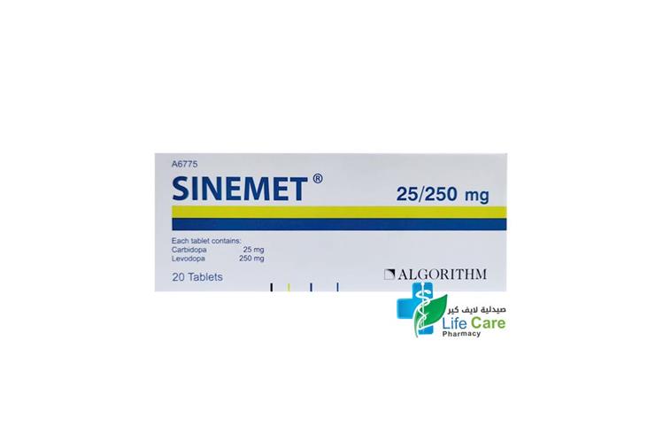 SINEMET TABLETS 25 250MG 20 TABLETS - Life Care Pharmacy
