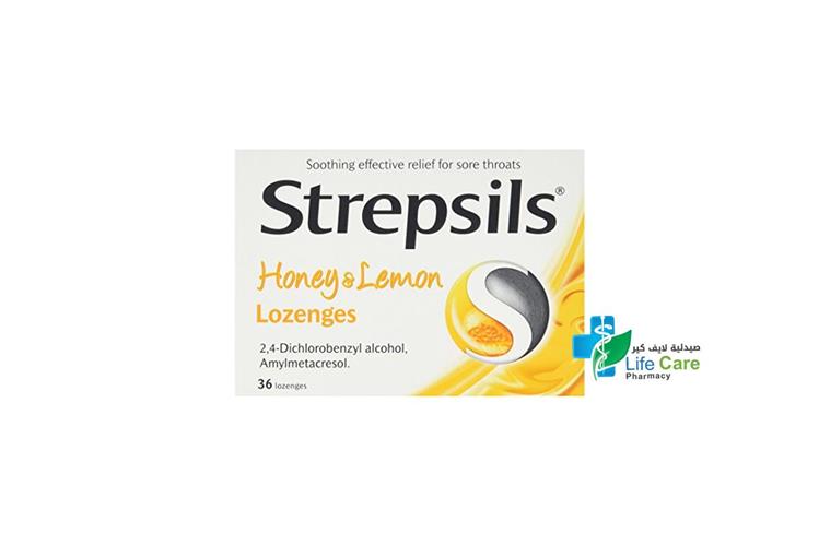 STREPSILS HONEY LEMON 36 LOZENGES - Life Care Pharmacy
