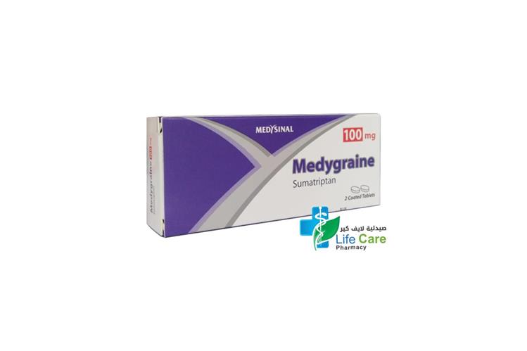 MEDYGRAINE 100 MG 2 COATEDTABLETS - Life Care Pharmacy