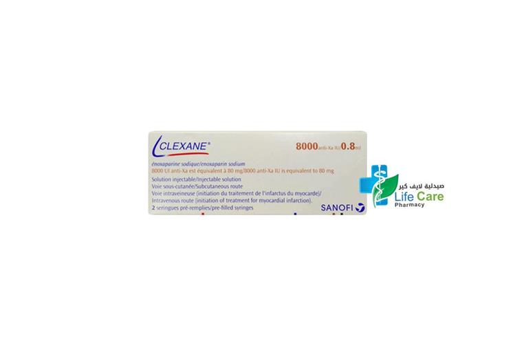 CLEXANE 80 MG 0.8ML SYRINGE 2 SYR - Life Care Pharmacy