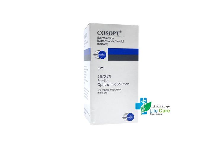 COSOPT 2% .5% OPHTHALMIC SOLUTION EYES DROPS 5 ML - Life Care Pharmacy