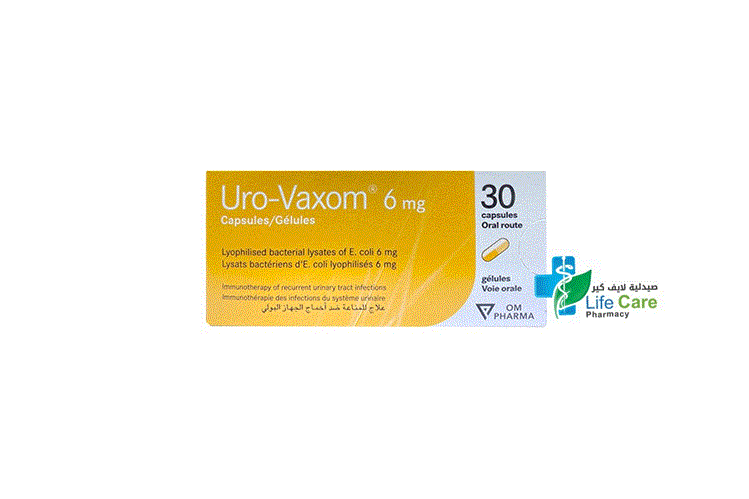URO VAXOM 6 MG 30 CAPSULES - Life Care Pharmacy