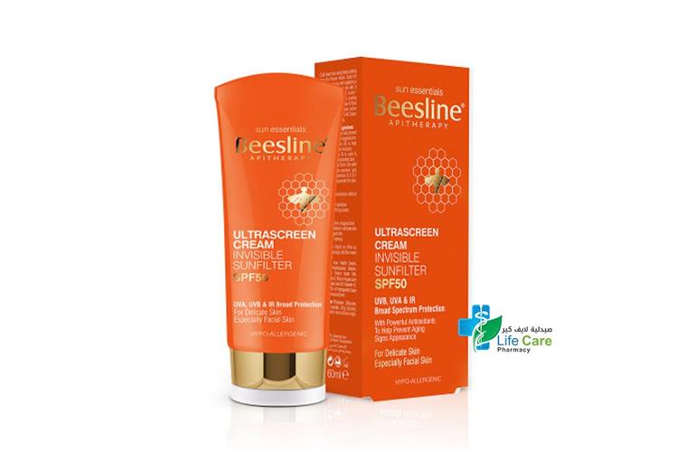 BEESLINE ULTRASCREEN CREAM INVISIBLE SUNFILTER SPF50 60 ML - Life Care Pharmacy