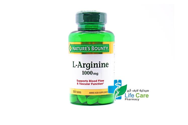 NATURES  BOUNTY L ARGININE 1000MG 50 TABLET - Life Care Pharmacy