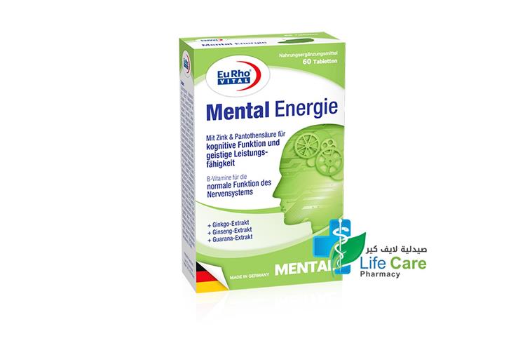EURHO VITAL MENTAL ENERGIE 60 TABLETS - Life Care Pharmacy