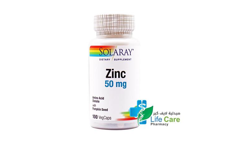 SOLARAY ZINC 50 MG 100 CAP - Life Care Pharmacy