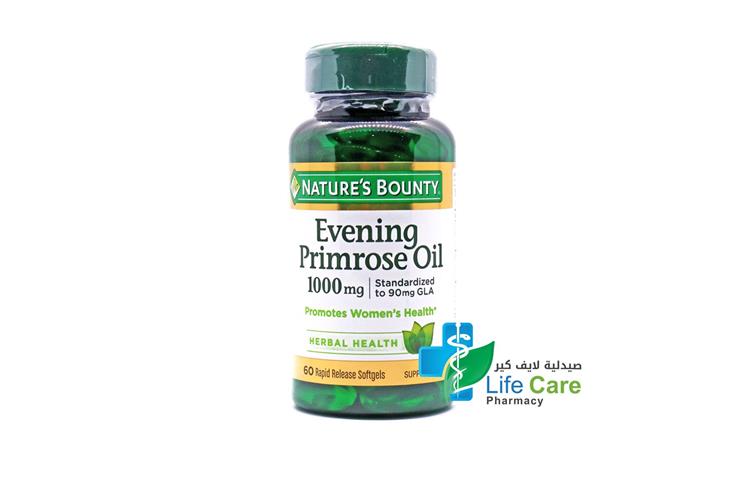 NATURES BOUNTY EVENING PRIOMROSE OIL 60 CAPSULES - Life Care Pharmacy