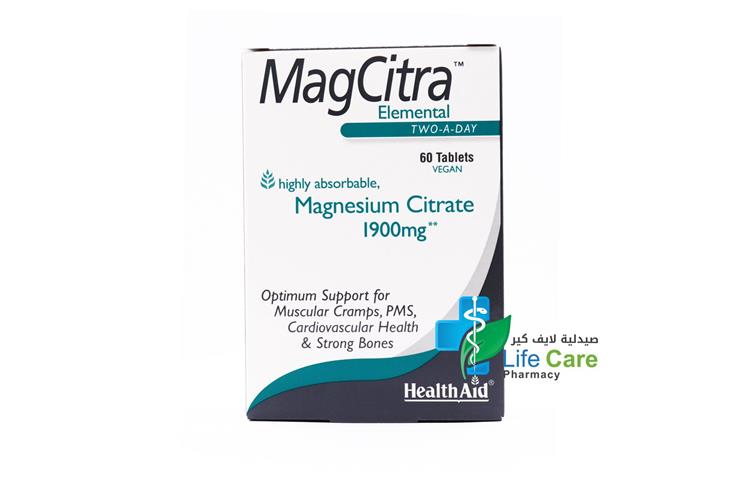 HEALTH AID MAGNESIUM CITRATE 1900 MG  60 TABLETS - Life Care Pharmacy