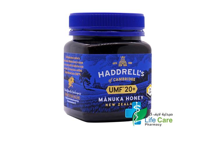 HADDRELLS MANUKA HONEY UMF PLUS 20 250 GM - Life Care Pharmacy