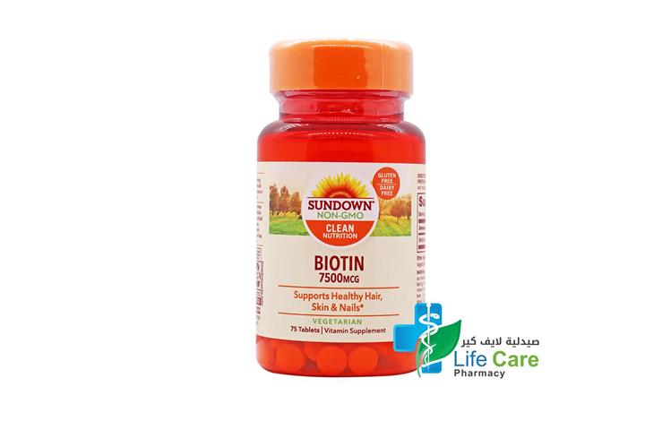 SUNDOWN BIOTIN 7500 MCG 75 TABLETS - Life Care Pharmacy