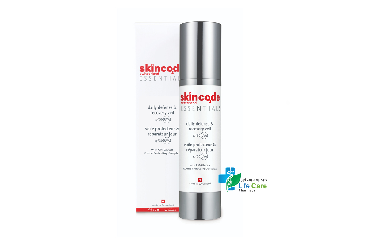 SKINCODE DAILY DEFENSE AND RECOVERY VEIL SPF30 50ML - Life Care Pharmacy