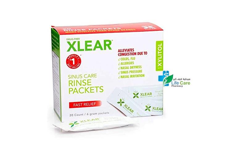 XYLITOL XLEAR MAX SINUS CARE RINSE PACKETS 20 COUNT - Life Care Pharmacy