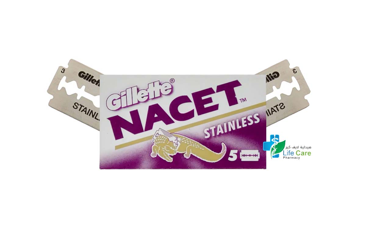 GILLETTE NACET STAINLESS 5 BLADES - Life Care Pharmacy