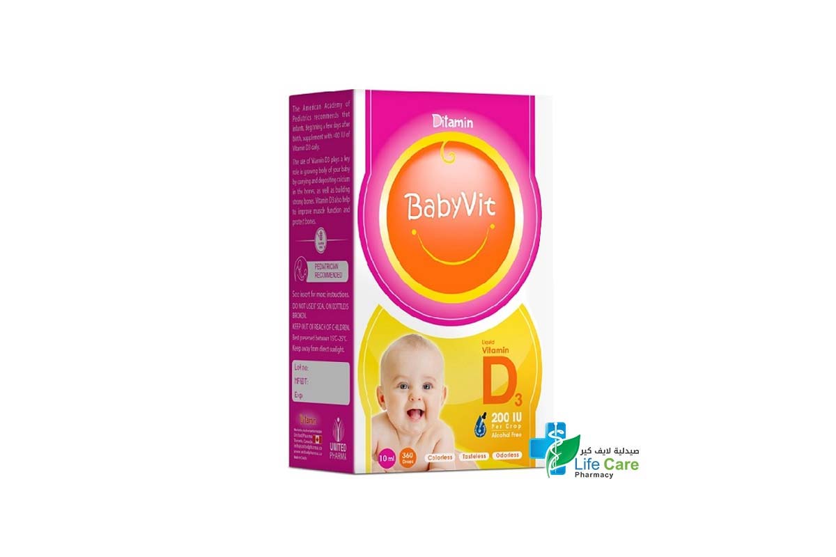 DITAMIN BABYVIT D3 200IU DROPS 10 ML - Life Care Pharmacy