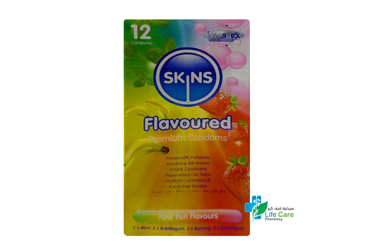 SKINS FLAVOURED 12 CONDOMS - Life Care Pharmacy