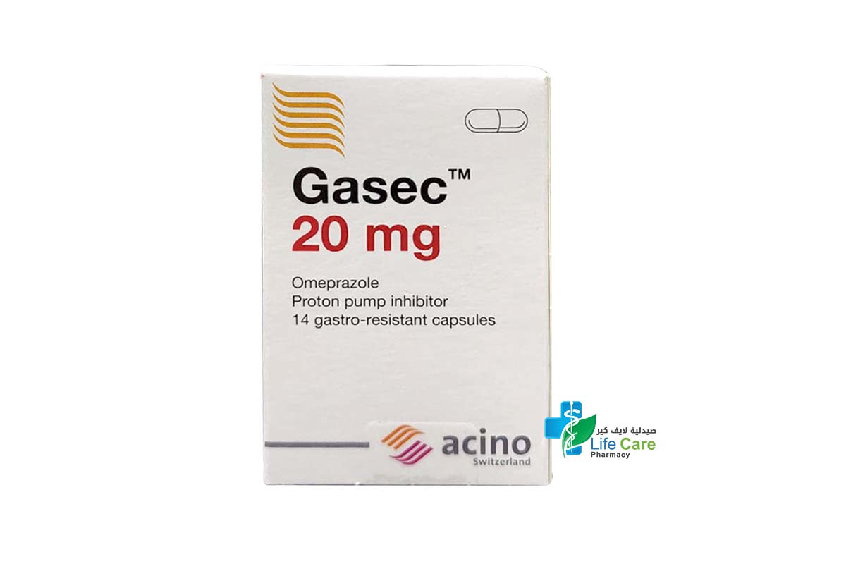 GASEC 20 MG 14 CAPSULES - Life Care Pharmacy