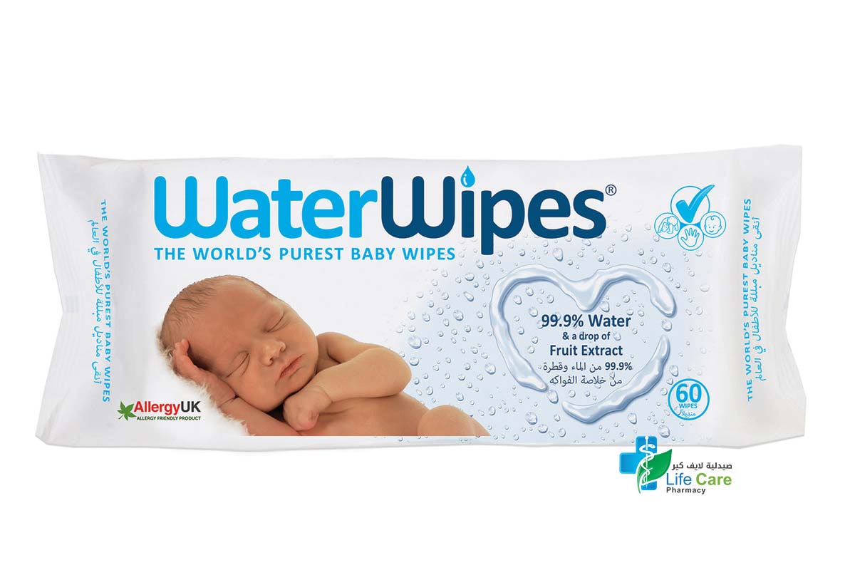 WATER WIPES BABY 60 PCS - Life Care Pharmacy