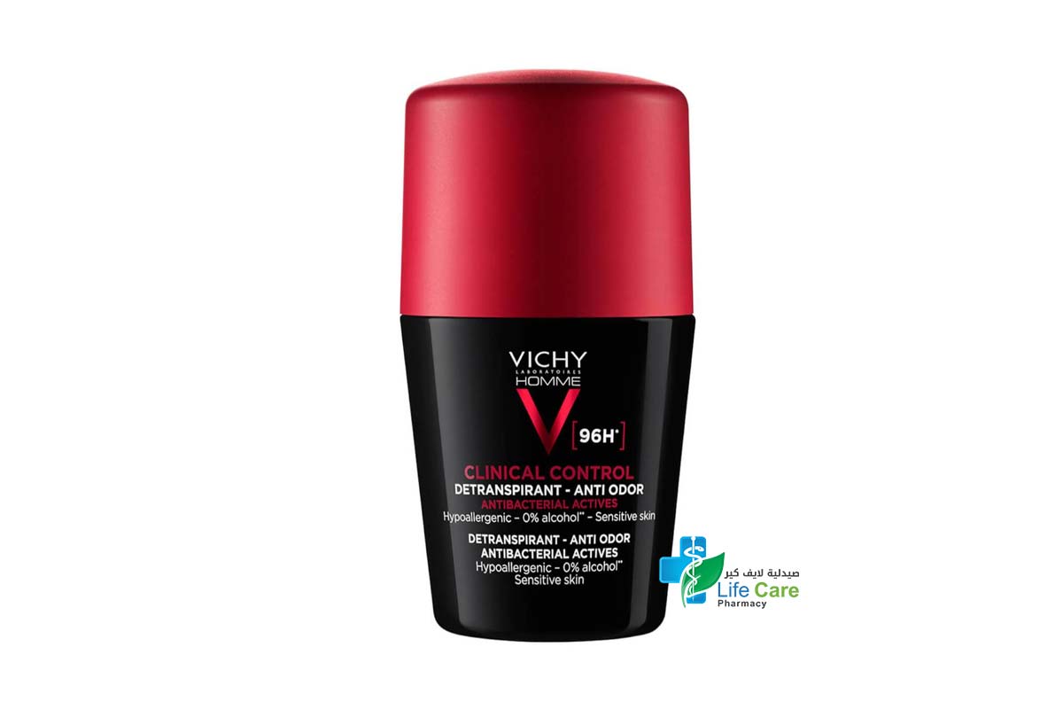 VICHY DEO ROLL CLINICAL CONTROL BLACK 96H 50 ML - Life Care Pharmacy