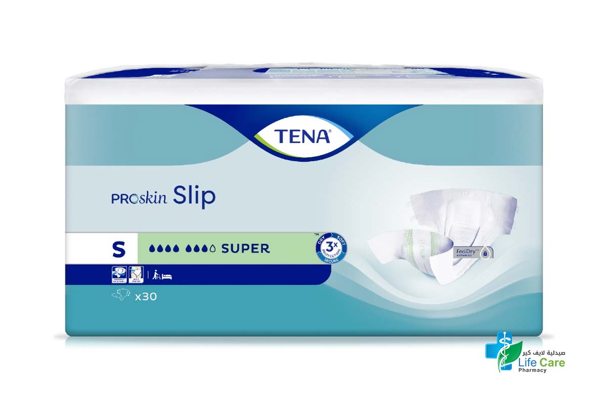 TENA SLIP PROSKIN SUPER SMALL 30 PIECES - Life Care Pharmacy