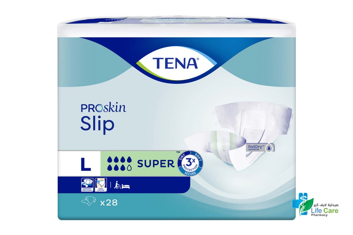 TENA SLIP PROSKIN SUPER LARGE 28 PIECES - Life Care Pharmacy