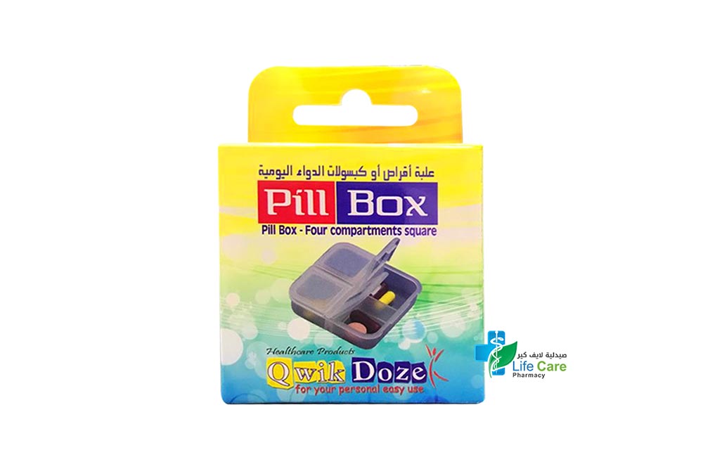 QWIK DOZE PILL BOX FOUR SQUARE - Life Care Pharmacy