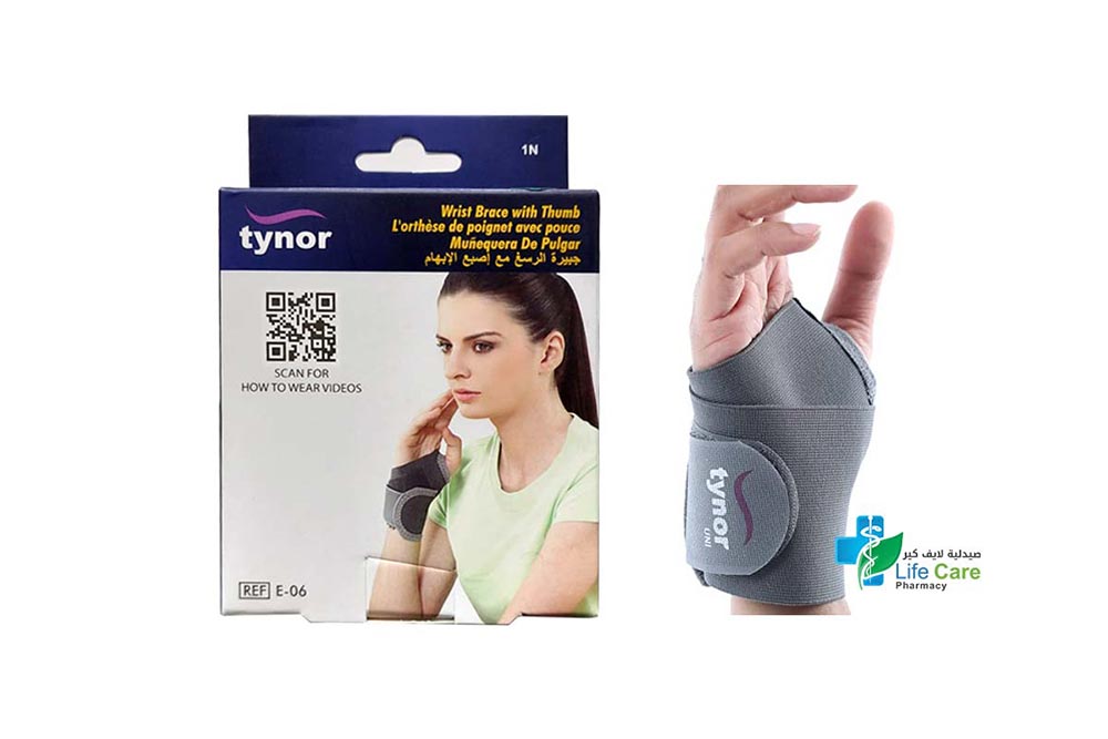 TYNOR WRIST BRACE WITH THUMB UNI E 06 - Life Care Pharmacy