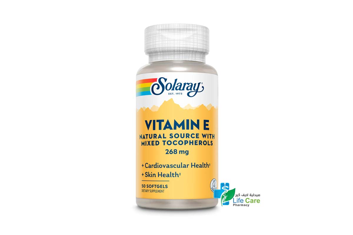 SOLARAY VITAMIN E 268 mg 400 IU 50 SOFTGELS - Life Care Pharmacy