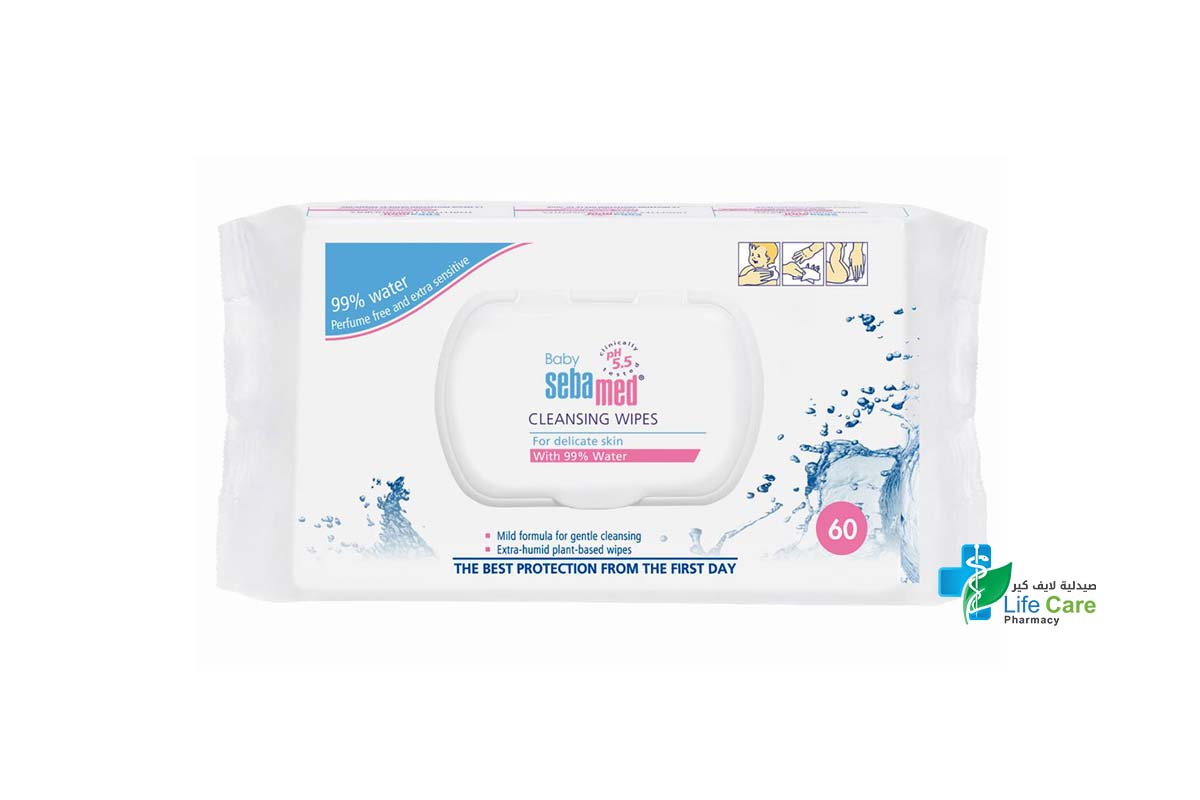 SEBAMED BABY CLEANSING WIPES 60 PCS - Life Care Pharmacy