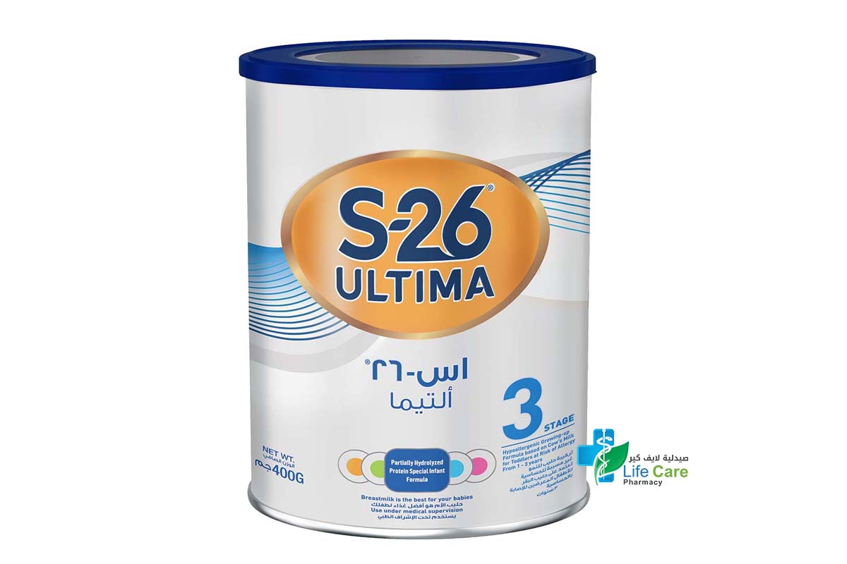 S 26 ULTIMA NO 3 STAGE MILK FROM 1 TO 3 YEARS 400 GM - Life Care Pharmacy