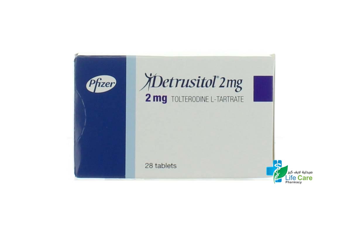 DETRUSITOL 2MG 28 TABLETS - Life Care Pharmacy