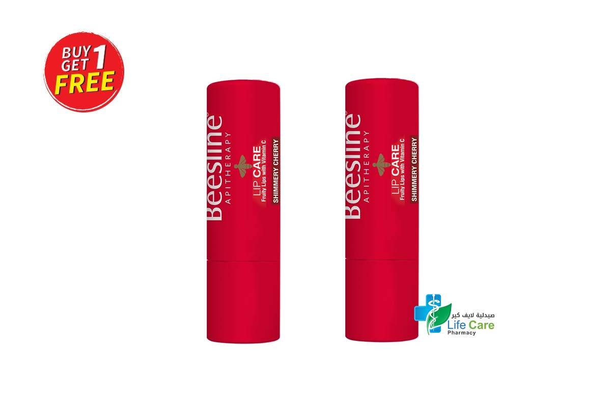BOX BUY1GET1 BEESLINE LIP CARE SHIMMERY CHERRY 4GM - Life Care Pharmacy