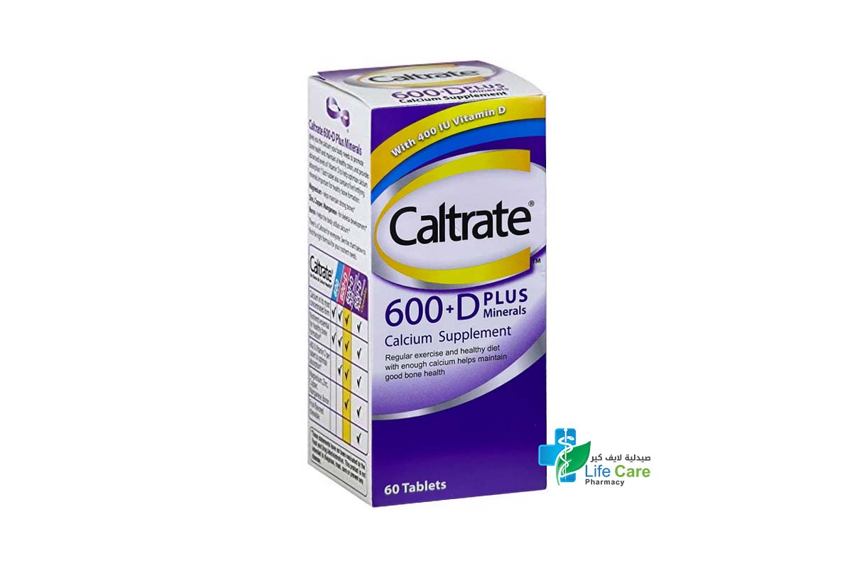 CALTRATE 600 PLUS D PLUS MINERALS 60 TABLETS - Life Care Pharmacy