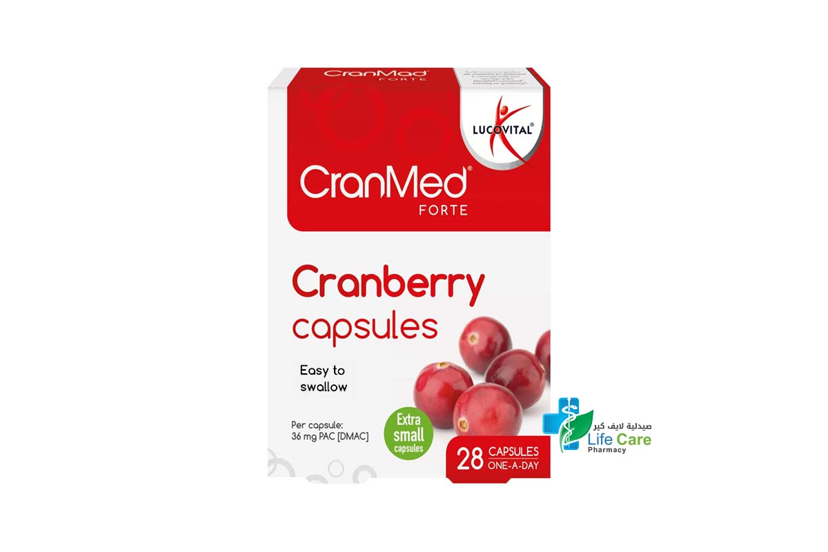 LUCOVITAL CRANMED FORTE CRANBERRY 28 CAPSULES - Life Care Pharmacy