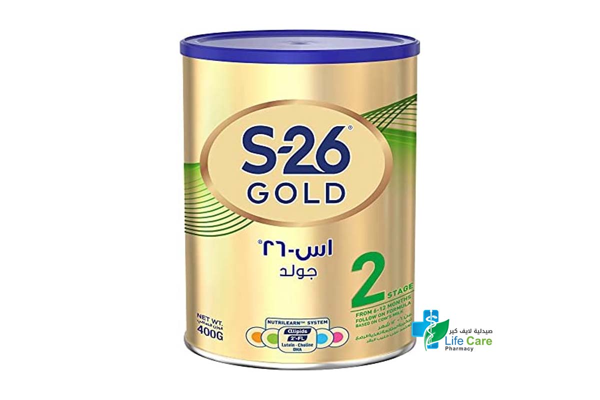 S 26 GOLD NO 2 MILK FROM 6 TO 12 MONTHS 400 GM - Life Care Pharmacy