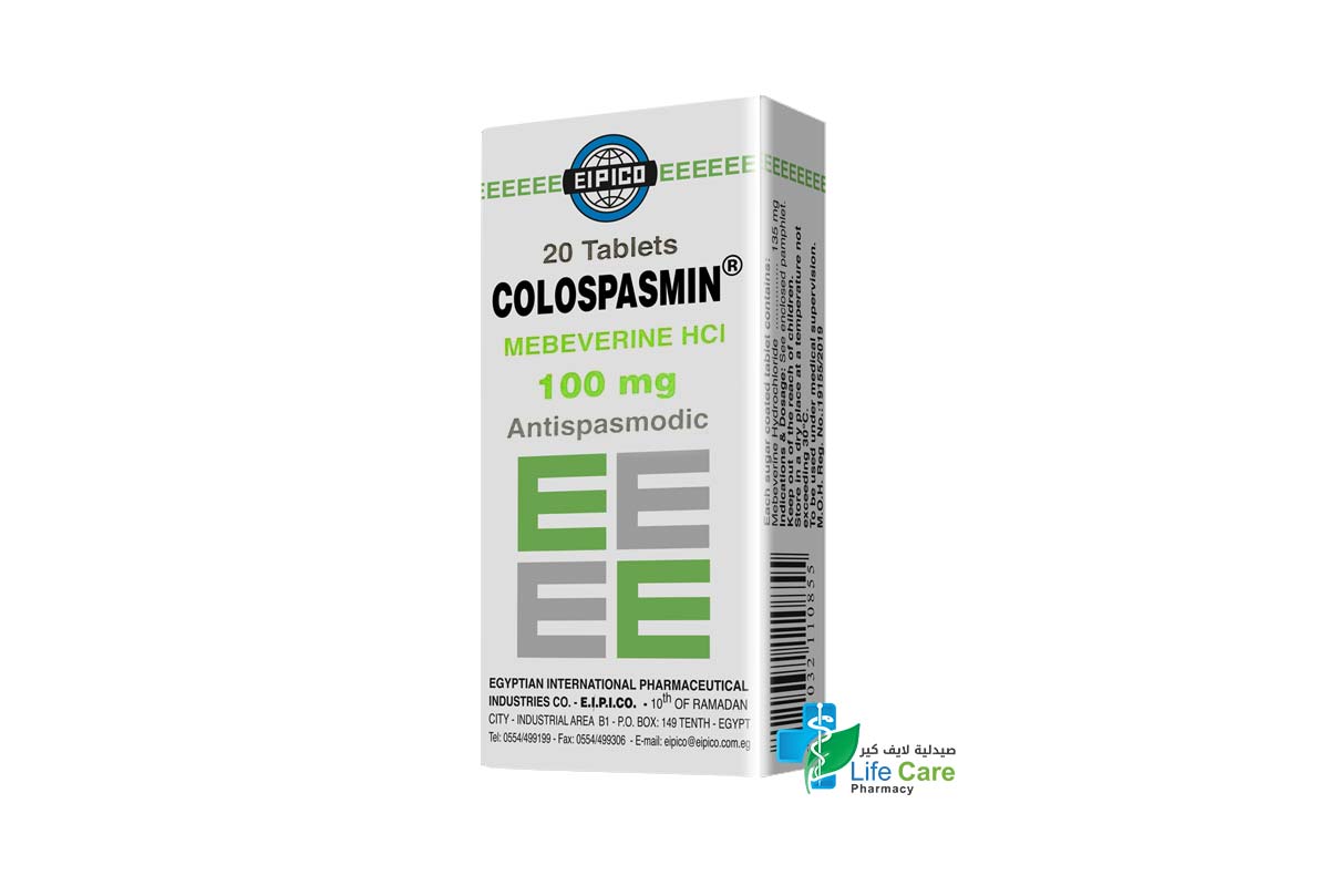 COLOSPASMIN 100 MG 20 TABLETS - Life Care Pharmacy