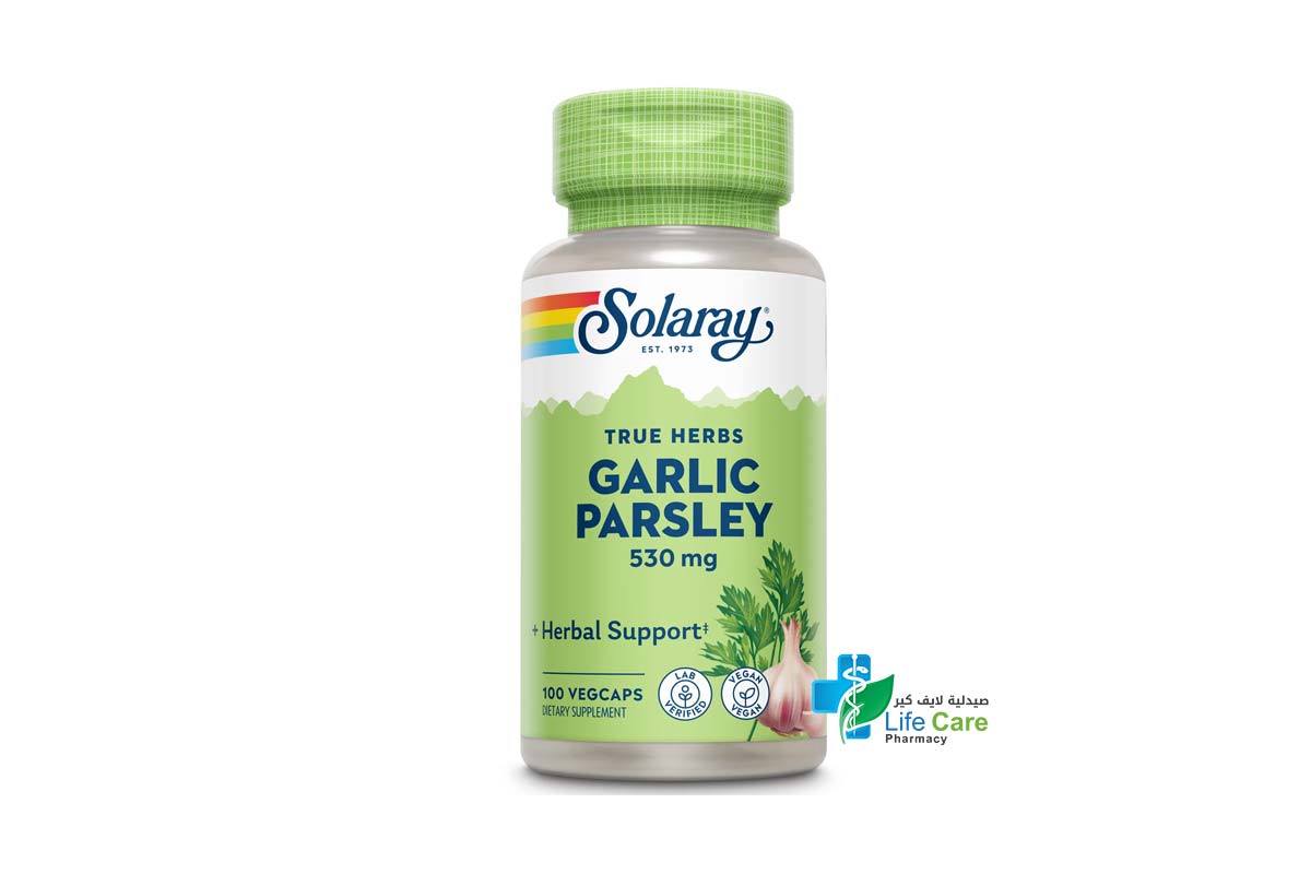 SOLARAY GARLIC AND PARSLEY 530MG 100 VEGCAPS - Life Care Pharmacy