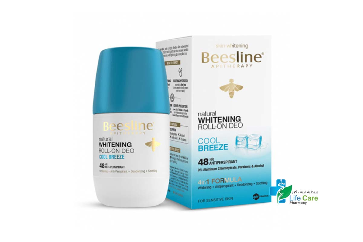 BEESLINE NATURAL WHITENING ROLL DEO COOL BREEZE 48HR 50 ML - Life Care Pharmacy