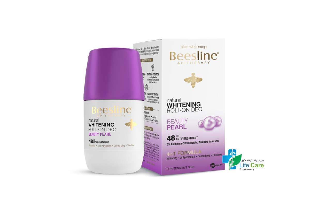 BEESLINE NATURAL WHITENING ROLL ON DEO BEAUTY PEARL 48HR 50 ML - Life Care Pharmacy
