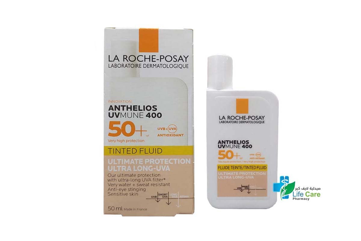 LA ROCHE POSAY INNOVATION ANTHELIOS UV MUNE 400 SPF50 PLUS TINTED FLUID 50ML - Life Care Pharmacy