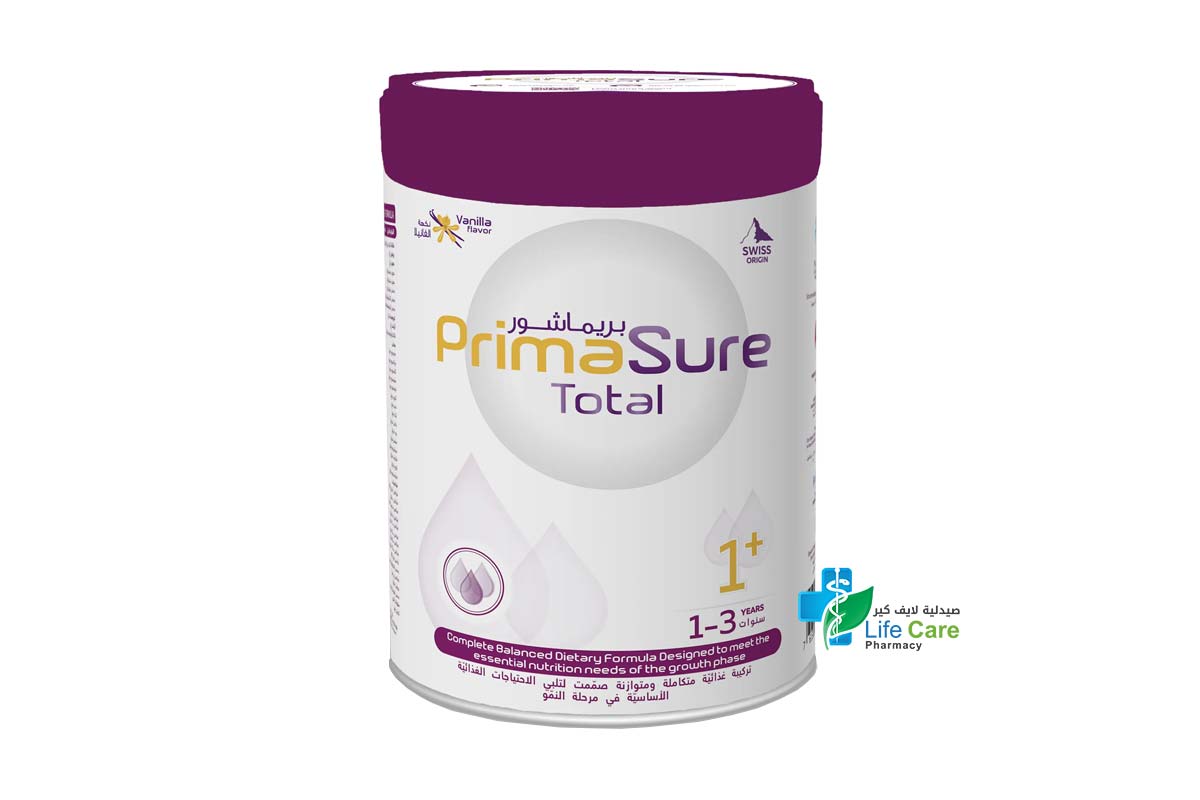 PRIMASURE TOTAL MILK 1 PLUS FROM 1 To 3 YEARS 400 GM - Life Care Pharmacy