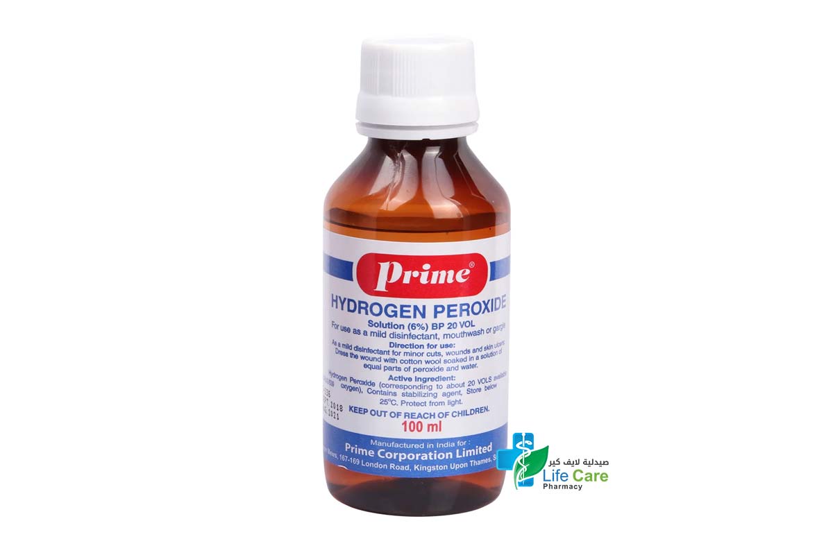 PRIME HYDROGEN PEROXIDE 6% SOLUTION BP 100 ML - Life Care Pharmacy