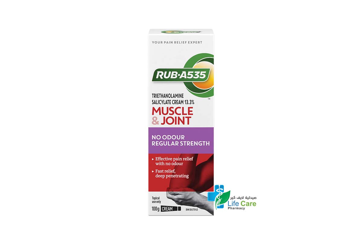 RUB A535 MUSCLE AND JOINT REGULAR STRENGTH CREAM 100GM - Life Care Pharmacy