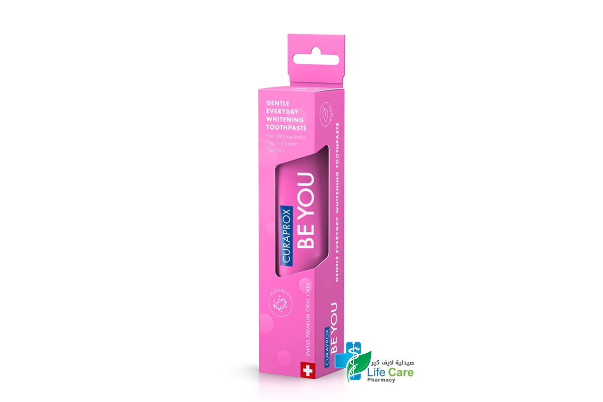 CURAPROX BE YOU GENTLE EVERYDAY WHITENING TOOTHPASTE PINK 60ML - Life Care Pharmacy