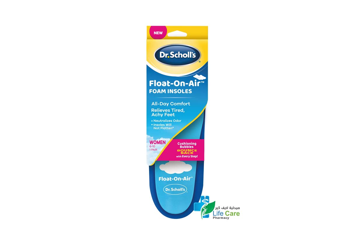 DR SCHOLLS FLOAT ON AIR FOAM INSOLES FOR WOMEN 6-10 1 PAIR - Life Care Pharmacy