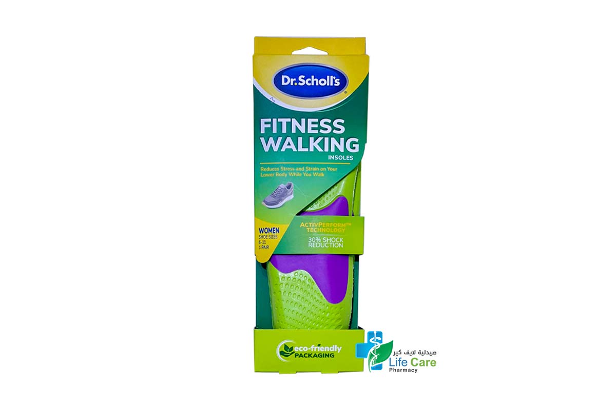 DR SCHOLLS FITNESS WALKING INSOLES FOR WOMEN 6-11 1 PAIR - Life Care Pharmacy