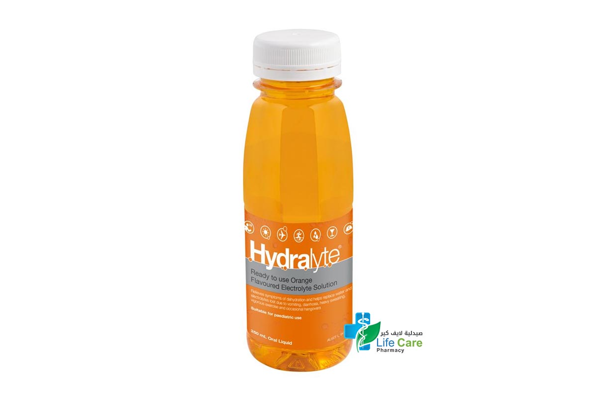 هيدرالايت شراب مغذي لمعالجة الجفاف بنكهة البرتقال 250 مل - صيدلية لايف كير