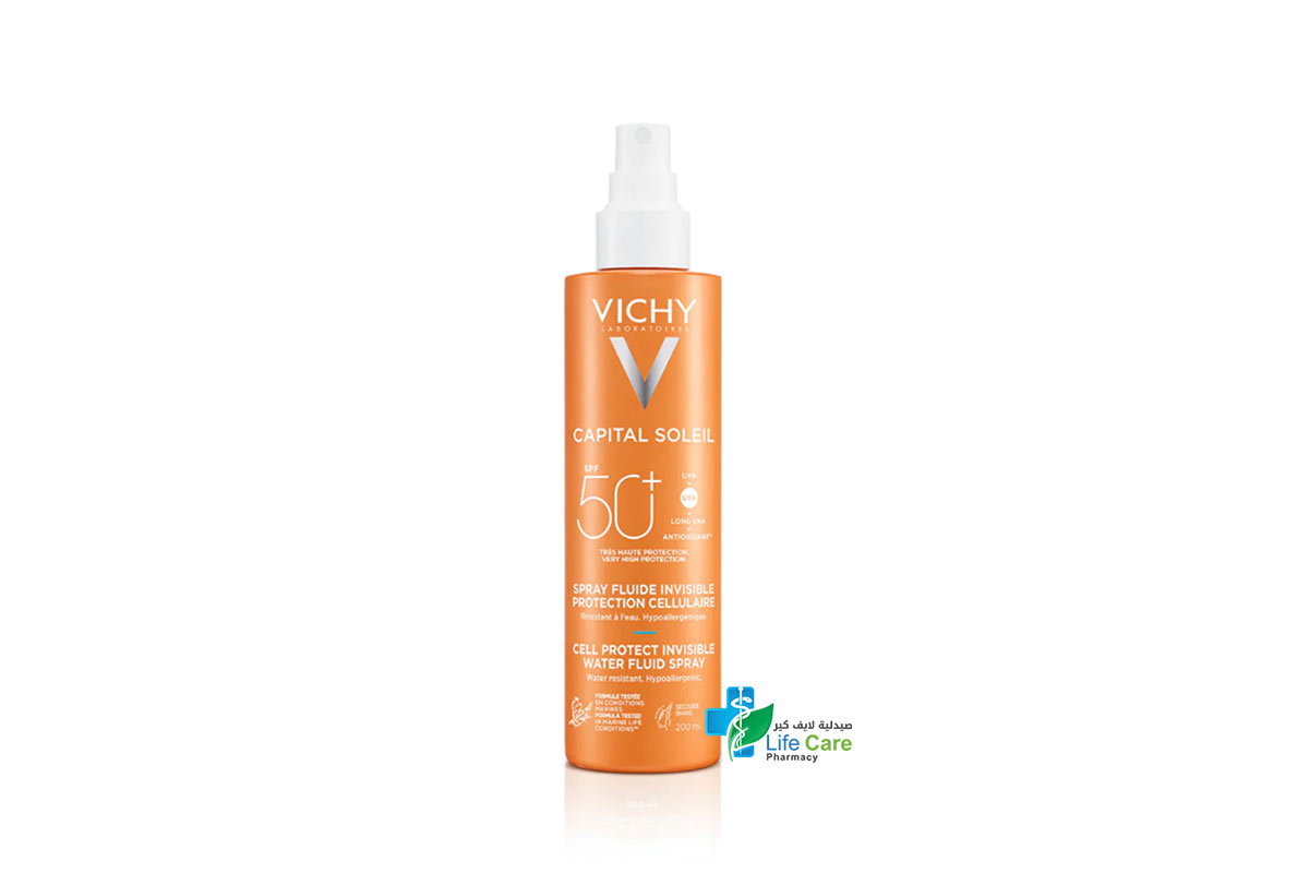 VICHY CAPITAL SOLEIL SPF50 PLUS  FLUIDE INVISIBLE SPRAY 200 ML - Life Care Pharmacy